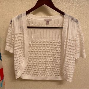 DRESSBARN White shirt sleeve cardigan